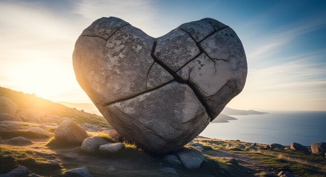 Heart shaped rock symbolism of conformity and the pressures of agree culture