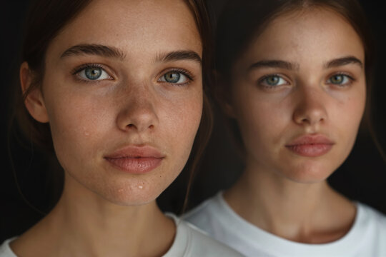 Natural portrait of two twins