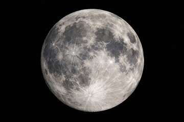 Naklejka premium High resolution image of the moon isolated on a pure black background