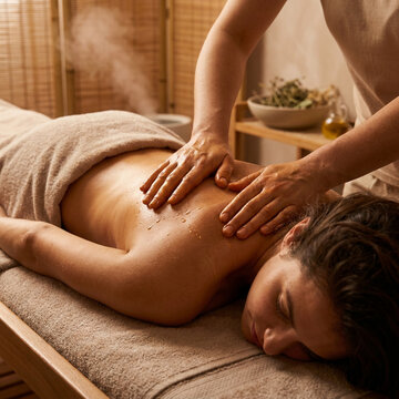 Massage Therapy At Luxury Spa Wellness Center