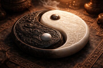 Fototapeta premium Yin and Yang Symbol Representing Complementary Dualism in Ancient Chinese Philosophy