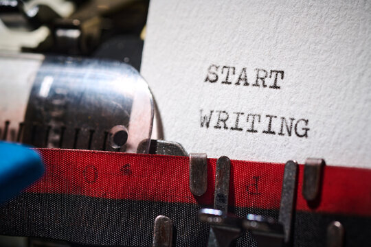 start writing text written with a typewriter