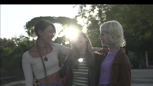 Youthful Group Bonding in Urban Park