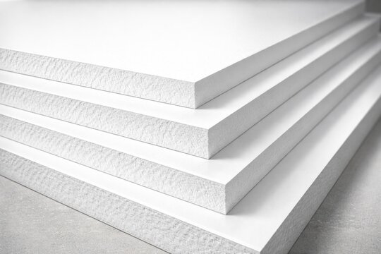Durable foam board constructed from strong white PVC plastic sheets with rigidity