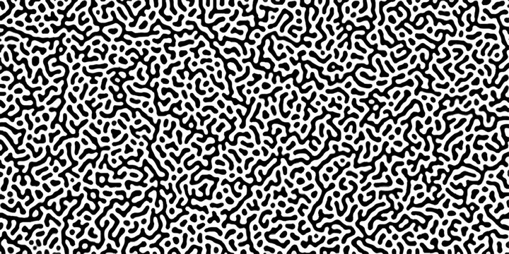 Turing reaction diffusion monochrome seamless pattern with chaotic motion . Natural seamless line pattern. Reaction-diffusion or truing pattern formation. abstract truing organic