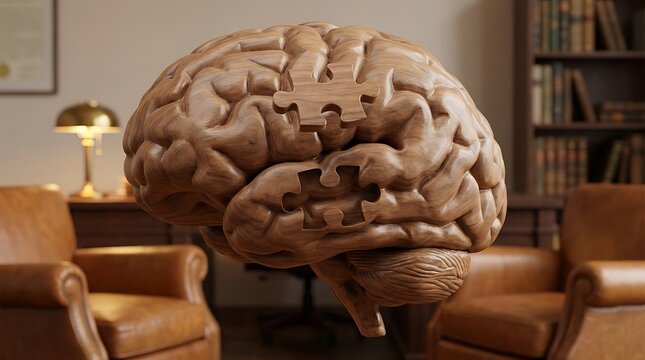 A surreal depiction of a human brain shaped like a grand ornate castle blending neurology with architectural fantasy