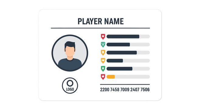 A digital player profile card template.