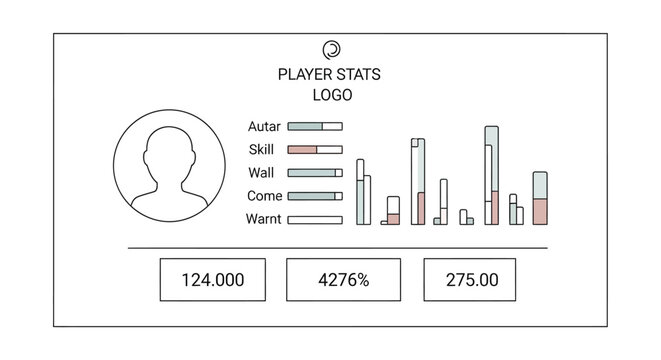 Infographic template for player statistics.