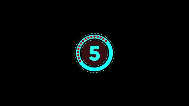 10 seconds number countdown use it as a timer. The countdown start from 10 seconds and counts down to 0 seconds, Transparent, Alpha channel. ten to zero countdown, Motion graphics, dynamic ...