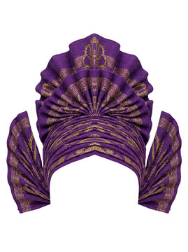 Traditional purple Nigerian gele headtie
