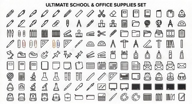school & office supplies set 