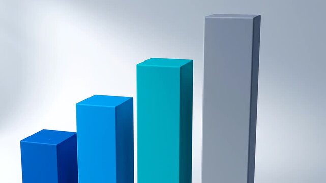 3D bar chart data growth.