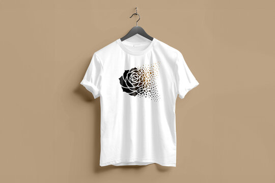 Abstract Rose Flower Dispersion Effect Design for T-shirt and Print
