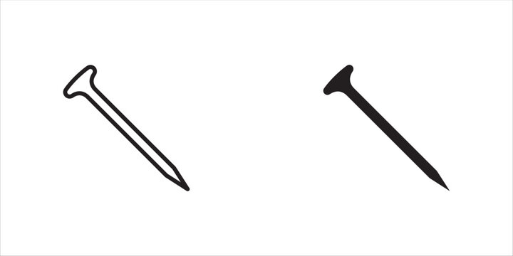 scratch resistance icon set, nail symbol, flat vector illustration on a white background