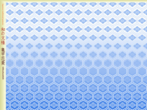 K'sBookshelf 和の文様(和柄) Japanese traditional patterns 亀甲花菱 kikkouhanabishi -Ib-