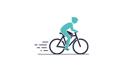 Obraz premium Cyclist riding a bicycle quickly outdoors.