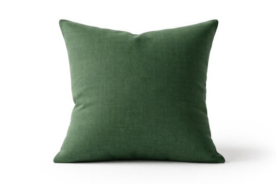 Flipped green pillow cover shown with white backdrop