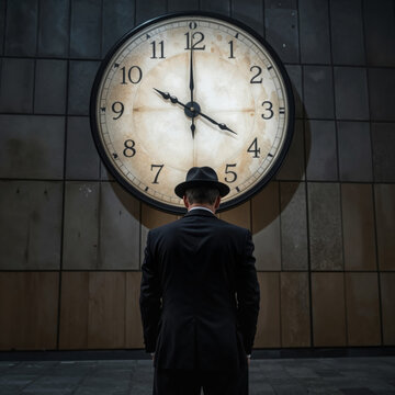 man with clock