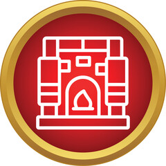 Naklejka premium Fireplace icon symbolizing cozy home interiors and heating