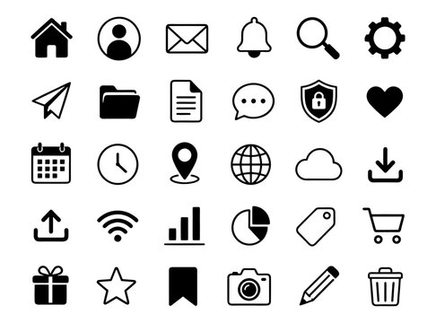 Web icon set. Website set icon vector. for computer and mobile