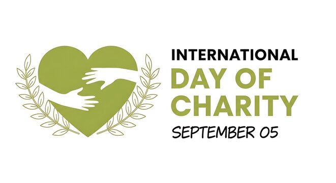International day of charity logo with hands holding heart