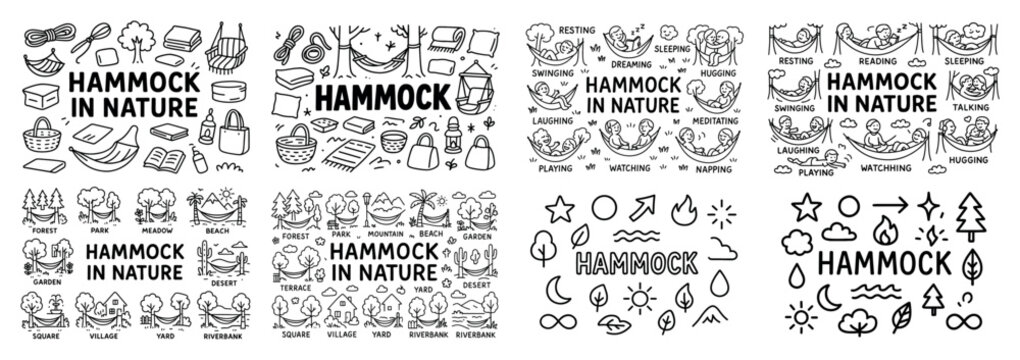 Hammock relaxation in various nature settings