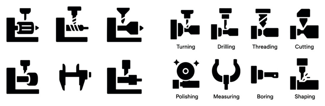 Machining icons with lathe drill cutter solid