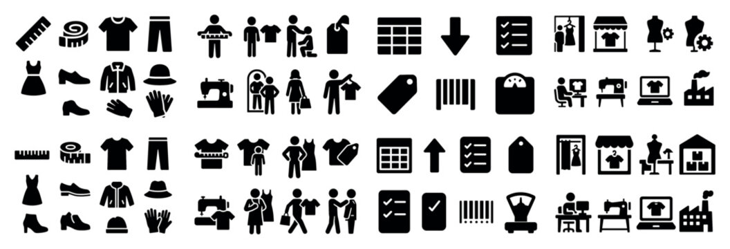 Fashion and tailoring icons collection