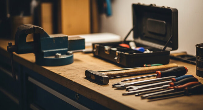 Workshop tools, hardware, equipment, workbench, industrial tools