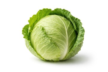 Obraz premium isolated cabbage vegetable in sharp focus isolated on clean white