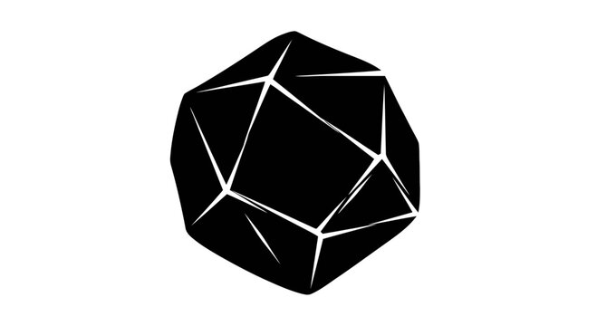 Black Geometric Polyhedron Shape.