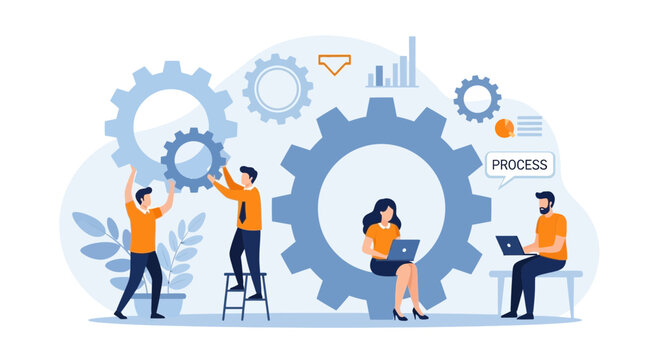 Business Process Management and Team Collaboration Illustration