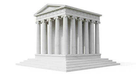 Fototapeta premium Classic Ancient Greek Temple Architecture with Columns and Pediment.