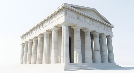 Fototapeta premium Ancient Greek Temple Architecture with Ionic Columns and Pediment.