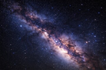 Obraz premium Celestial Milky Way glowing vividly in star-studded dark sky