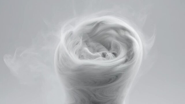 A swirling vortex forms a tornado-like shape on a gray background