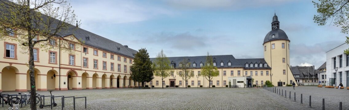 Siegen is a city in North Rhine-Westphalia, Germany. Square at the University of Siegen. Panorama of the square.
