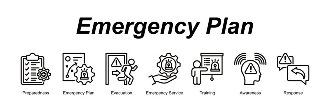 Emergency Plan  banner web icon vector illustration concept with an icon of medical with icon of Tomography, X Ray, Sonography, Electrocardiogram, Electrocardiogram,.