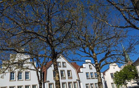 Scenes at the centre of the town of Lingen Germany. Historic buildings at the town square