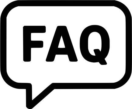 FAQ Speech Bubble Icon Animation &ndash; Frequently Asked Questions Chat Symbol with Bold Black Outline Design