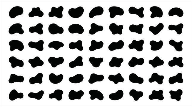 Abstract organic shapes collection with multiple blobs for graphic design