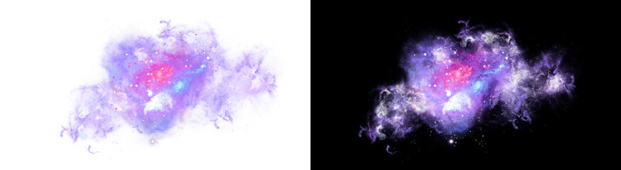 PNG image of Beautiful vibrant abstract cosmic nebula featuring shining stars and glowing gas clouds on transparent background. on transparent background © RifahTasnia