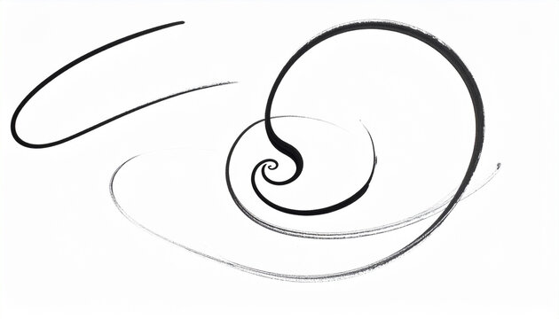 Abstract brush stroke spiral and curve