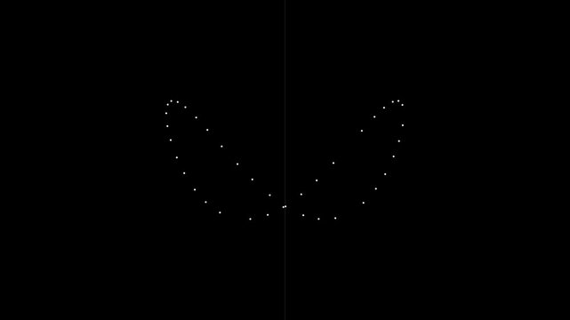 minimalist black background with two glowing white dotted circles abstract design