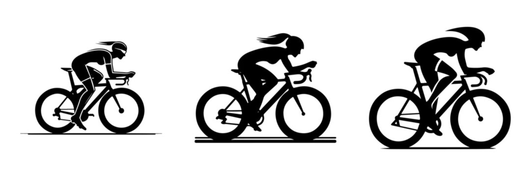 Silhouette of Cyclists in Action: A Dynamic Display of Sports and Endurance.