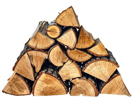 Pile of Firewood Stacked for Winter Season Storage