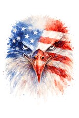 Patriotic Eagle Head Illustration with Stars and Stripes for 250th Anniversary
