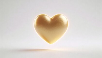 Fototapeta premium 3D Floating Heart Object with Soft Glow and Gentle Shadows