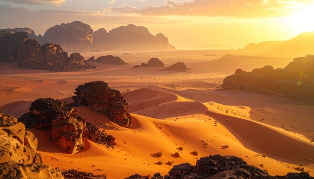 Golden Hour Reverie in the Desert's Embrace