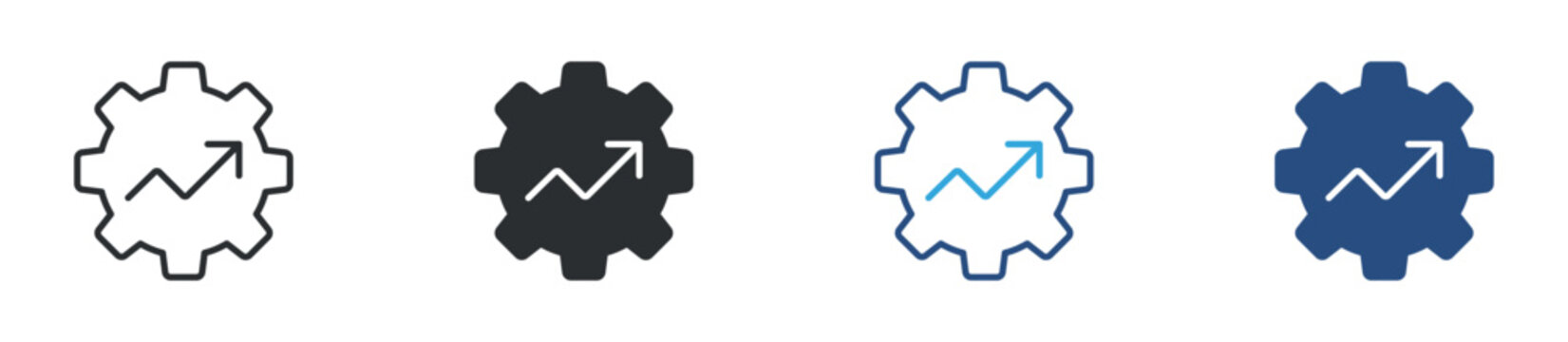 upgrade icon set. system enhancement symbol. performance improvement, software update, process optimization concept. vector illustration.